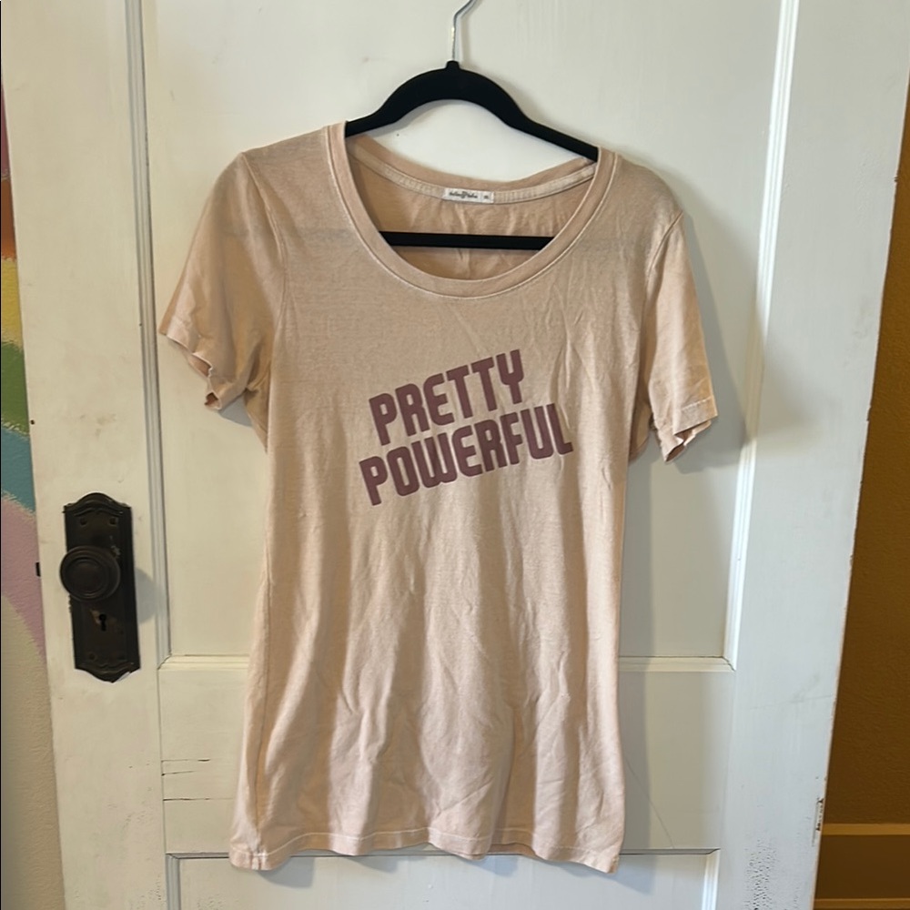 Cream and Brown Relaxed Short Sleeve T-Shirt